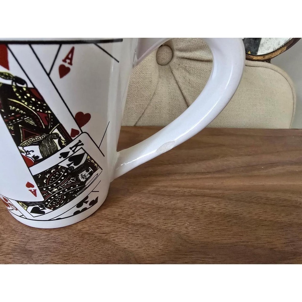 Set of 4 Playing Card Coffee Mugs Poker Casino Theme 12 cm / 4.7" - Picture 6 of 6